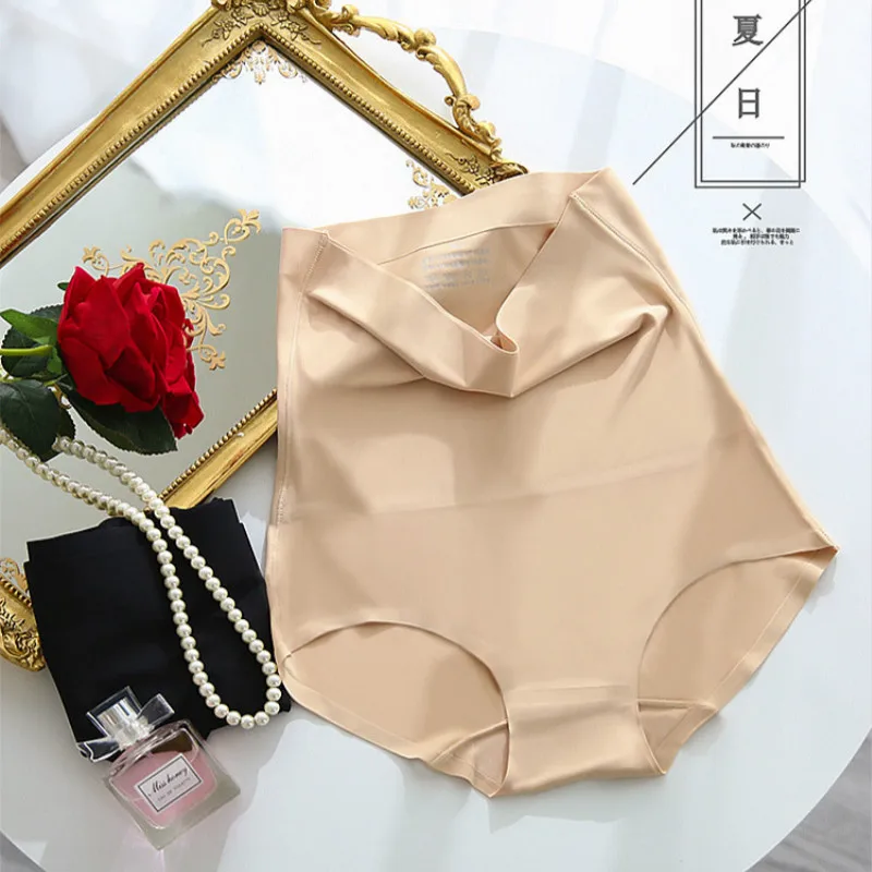 Бесшовные Шелковистые трусики с высокой талией для похудения контроля живота