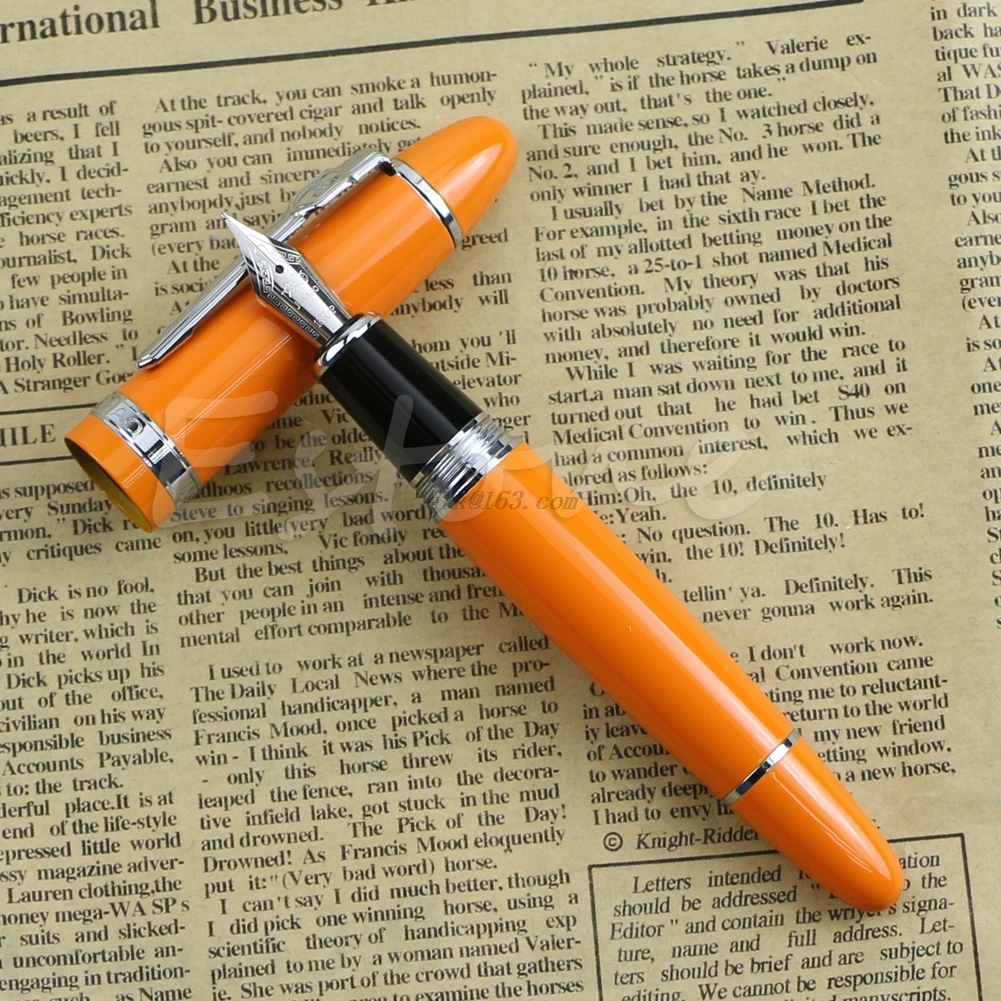 Популярная Роскошная сталь Jinhao 159 синяя и серебристая отделка средний наконечник