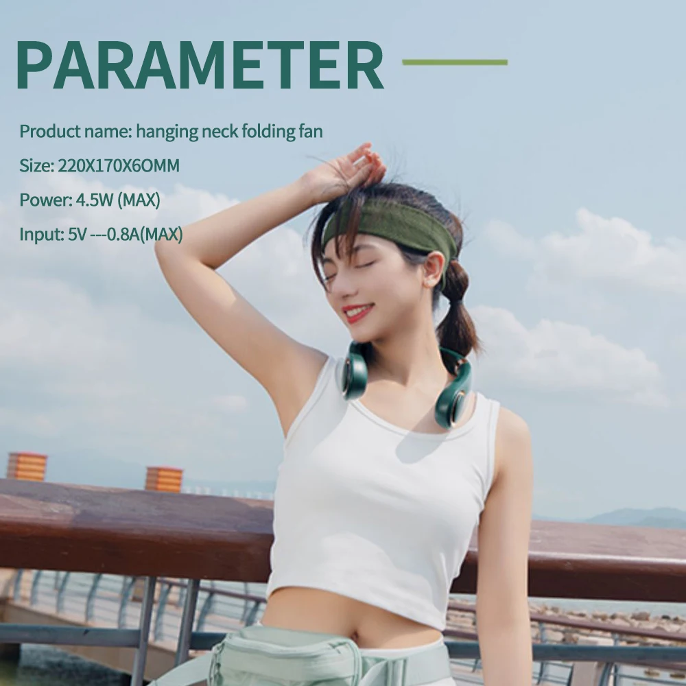 

Mini Bladeless Fan Neck Fan USB Rechargeable Fan Mute Sports Fans for Home Outdoor Ventilador Portable Personal Air Cooler