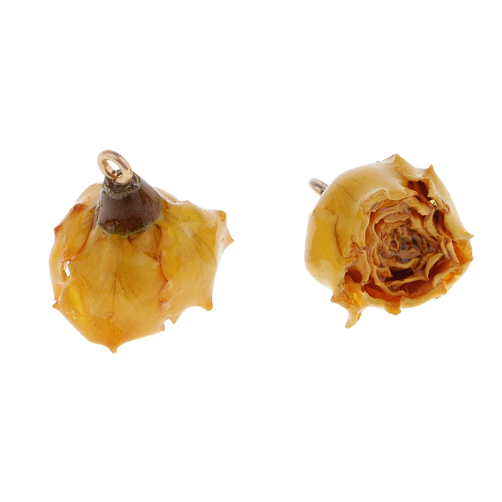 2 шт. подвески из смолы в виде сушеных роз для самостоятельного изготовления