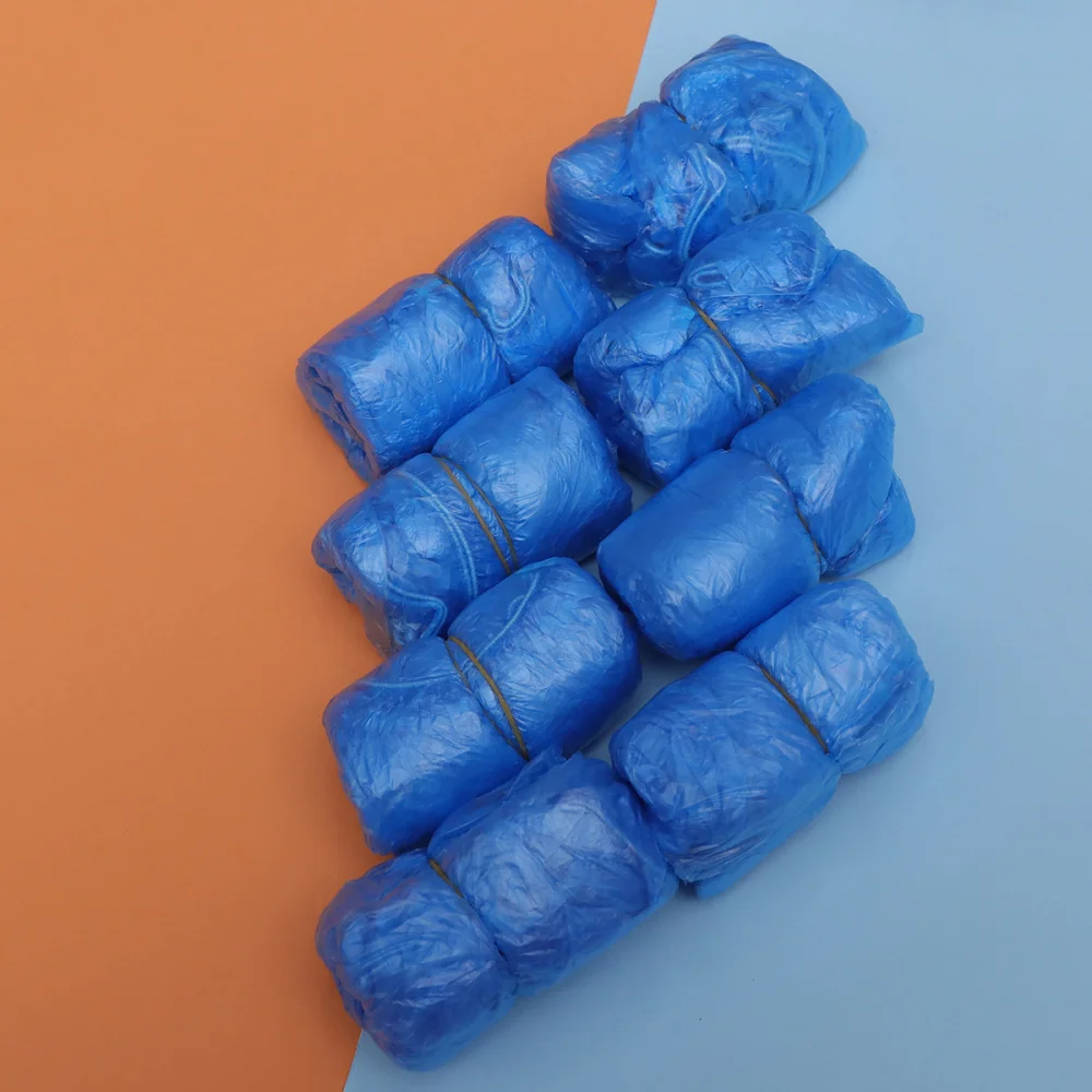

100pcs Waterproof Disposable Shoe Covers Carpet Cleaning Overshoes (Blue)