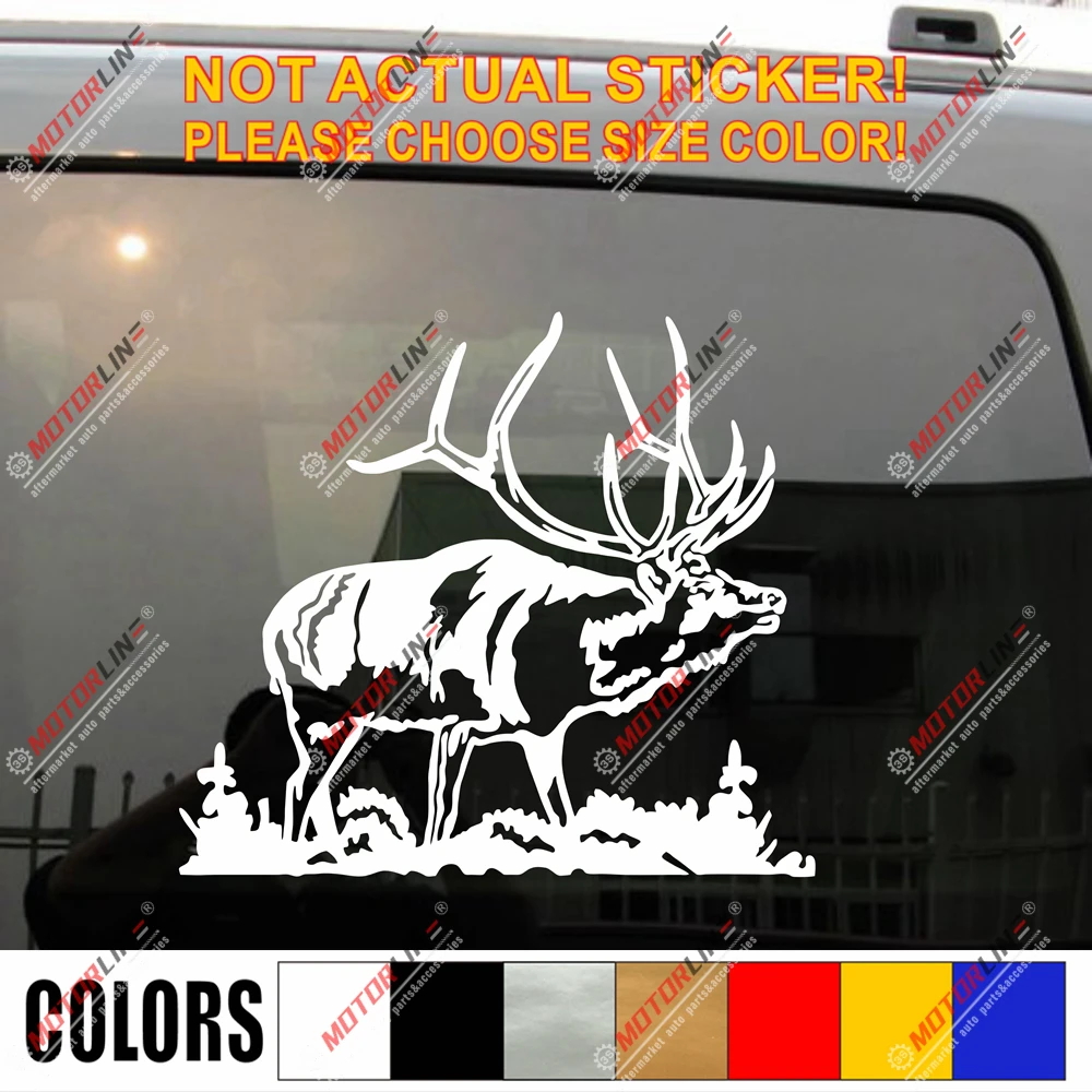 

Elk Wapiti Deer Decal Sticker Car Vinyl pick size color no bkgrd b