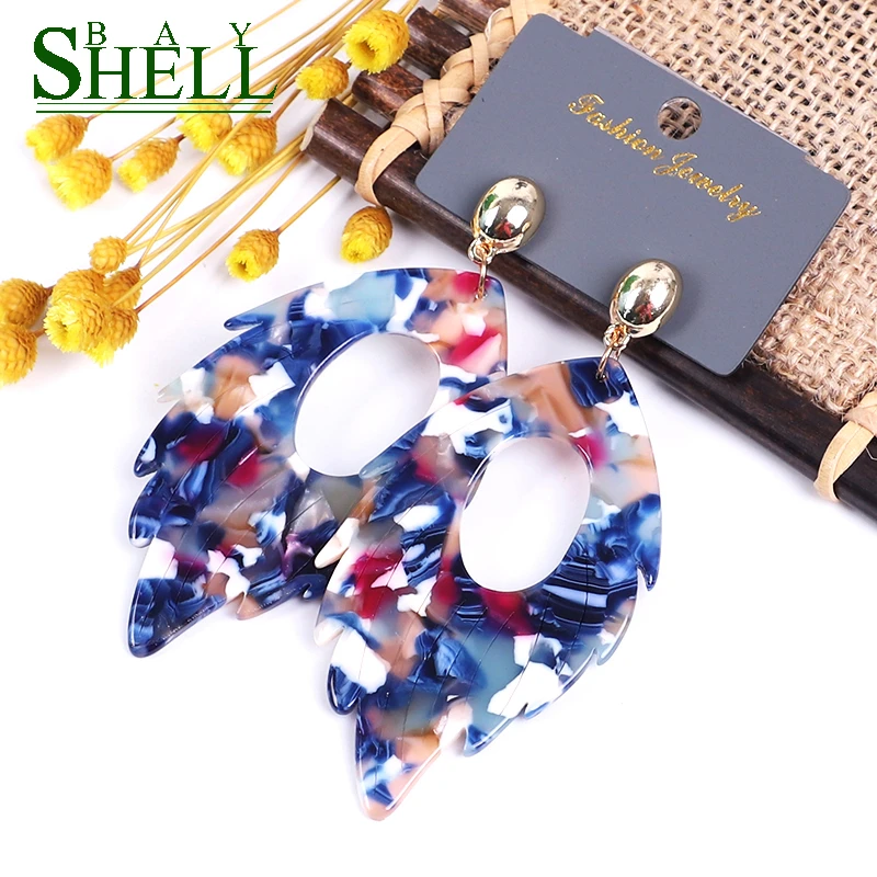 Shell bay2020 New Drop Earrings Jewelry Blue for Women Dangle Fashion Wholesale Leaf Earring Accessories Boho | Украшения и