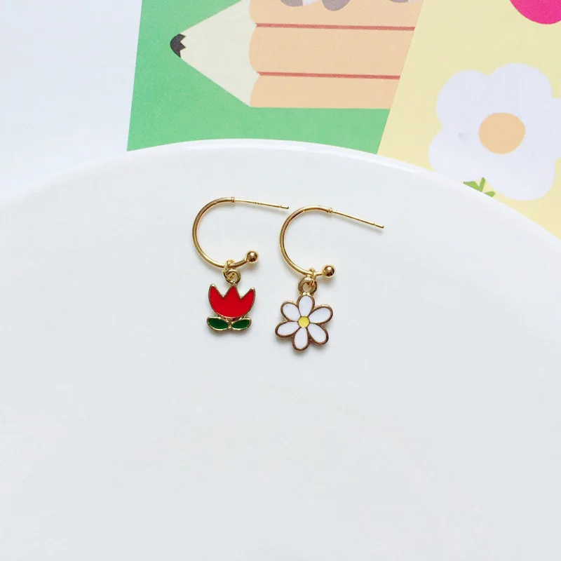 

New 2021 Flower Cherry Dangle Earrings for Women Girl DIY Earrings Creative Drop Jewelry Gifts