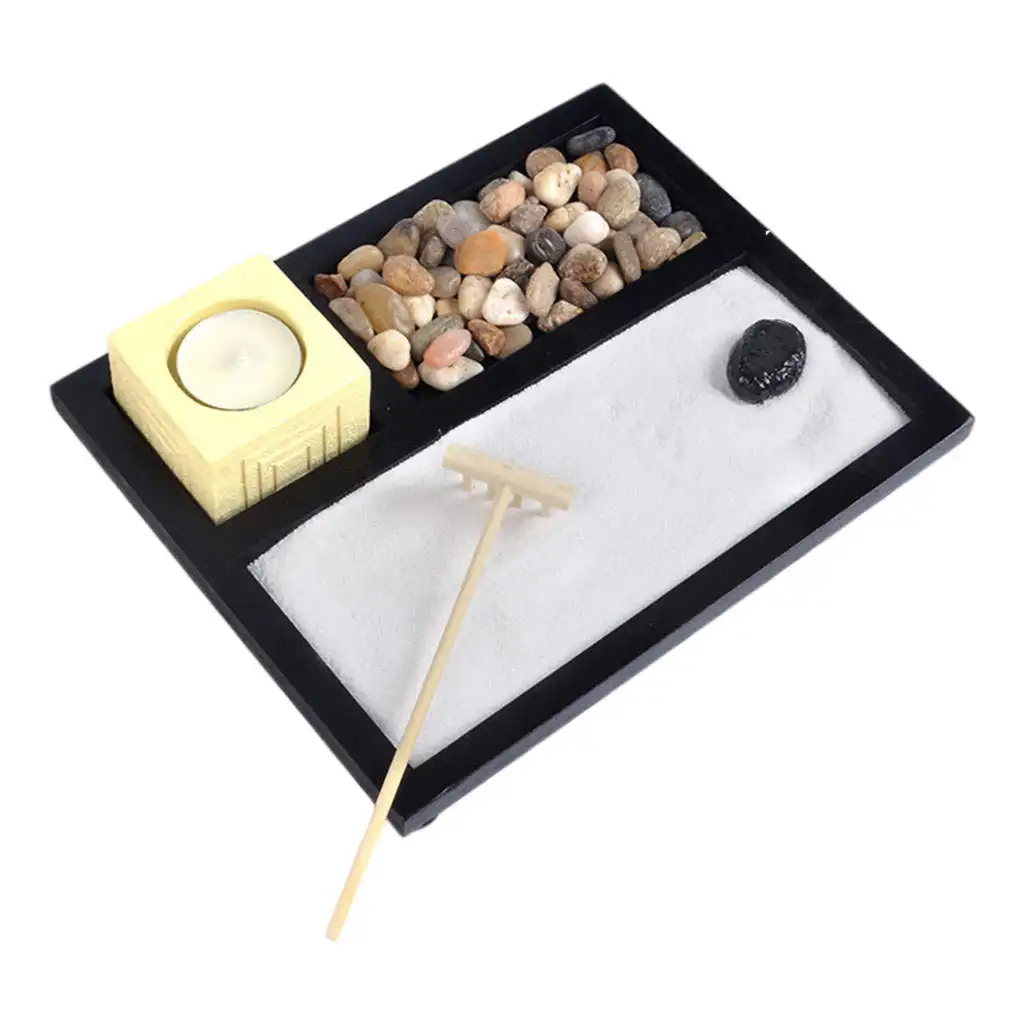 

Zen Garden Incense Burner Decor Sand Table Gift Mini Kit for Home Garden Office Table