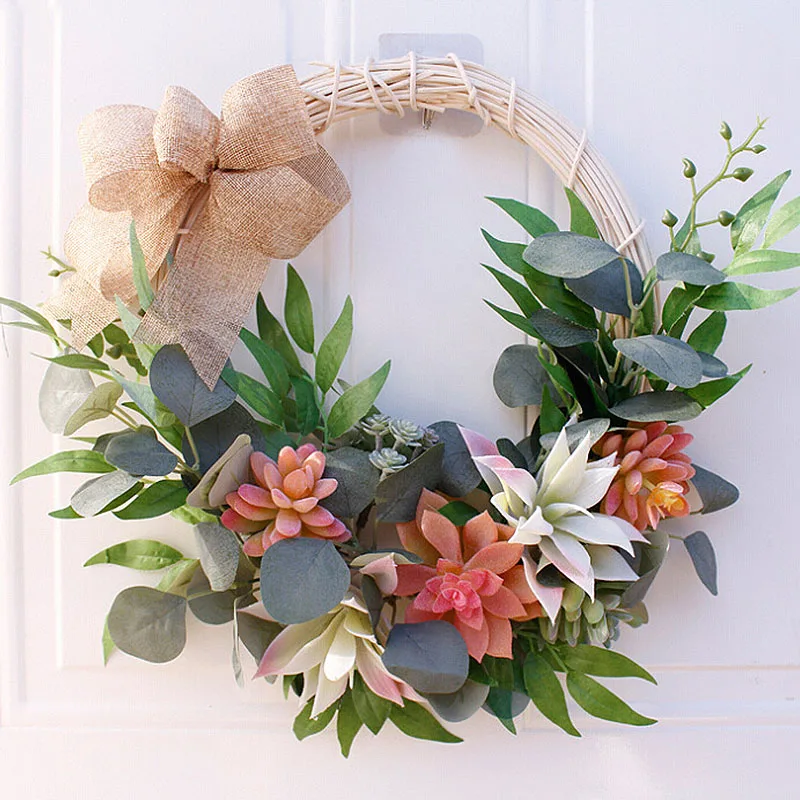 Венок из искусственных цветов для дома сада окна стены передняя дверь висячая
