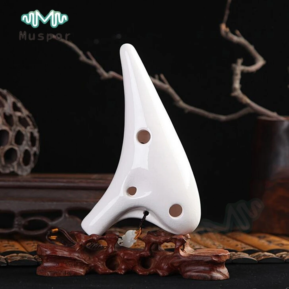 Фарфоровая флейта Ocarina 12 отверстий Alto C Ac музыкальный инструмент красный сливовый