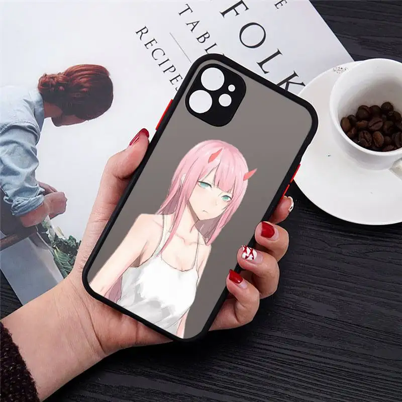 

Zero Two the FranXX sexy girl Phone Case For iPhone 12 11 Mini Pro XR XS Max 7 8 Plus X Matte transparent Back Cover