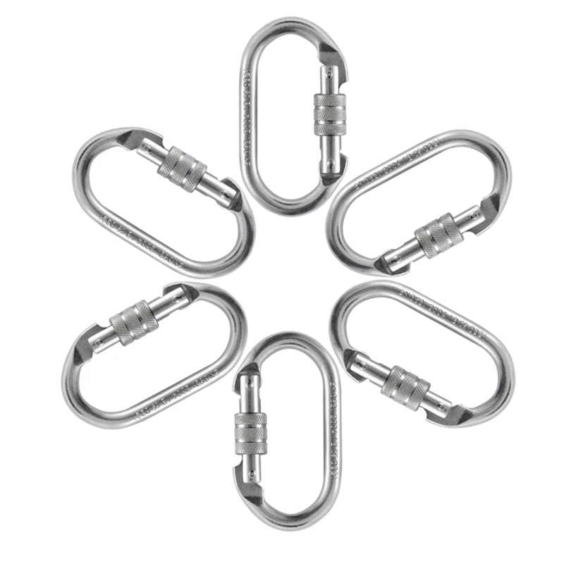 

6Pcs Climbing Carabiners Clip Hanging Buckle Heavy Duty 23KN Lock Carabiners Clips for Camping Fishing Hiking Traveling