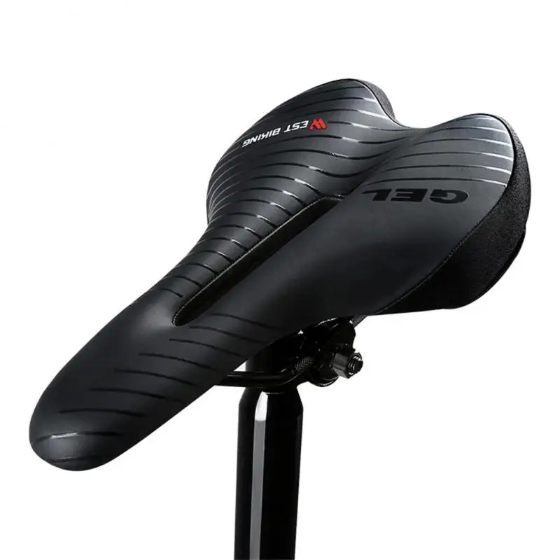 

New Bike Saddle With Taillight MTB Mountain Road Seat Cushion Pad Cycling Parts Breathable Hollow Shockproof Bicycle Accessories