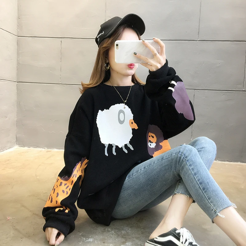 

Large size women's 2020 new plus velvet clothes female loose Korean autumn and winter joker age reduction coat