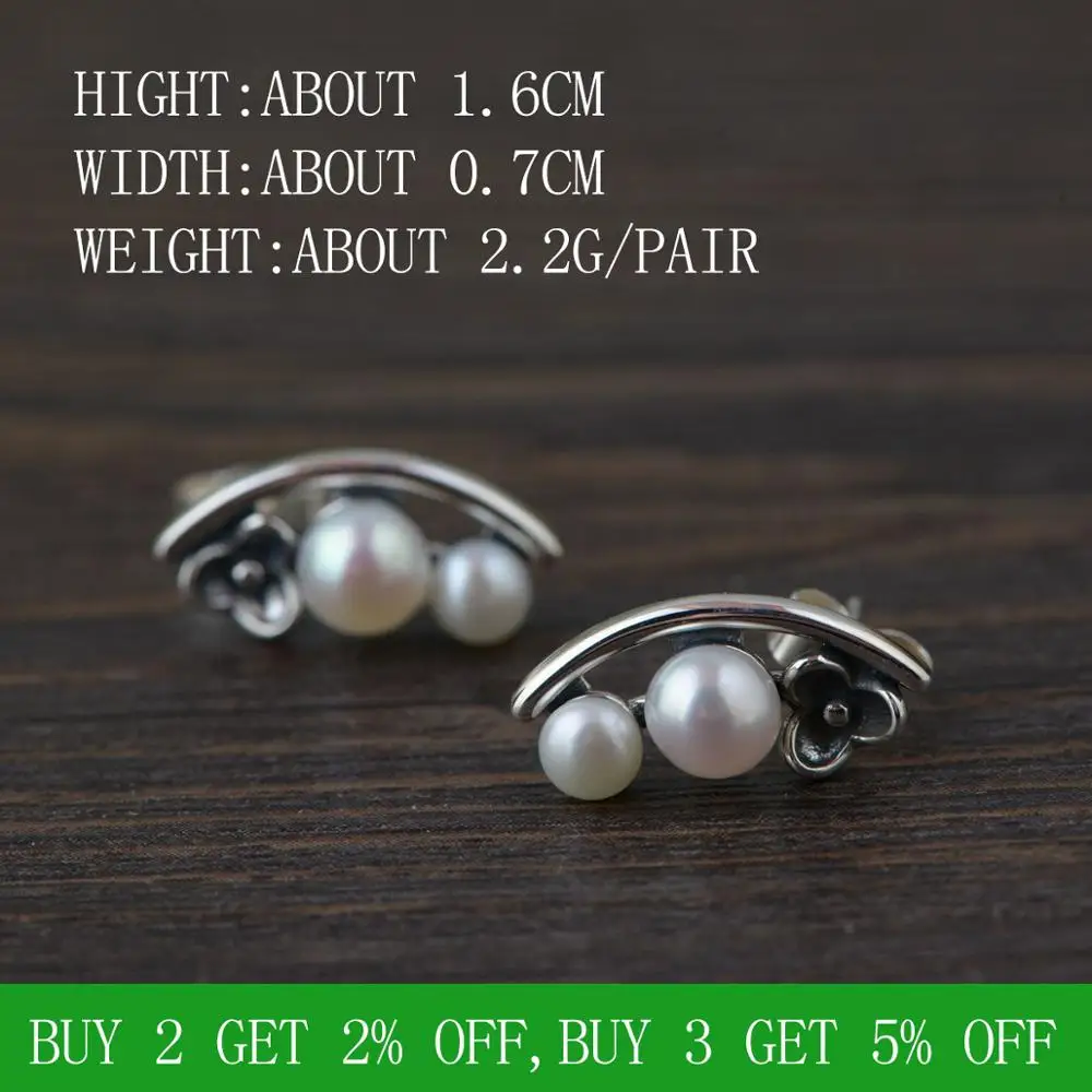 Женские серьги гвоздики из серебра 925 пробы с искусственным жемчугом|flower stud