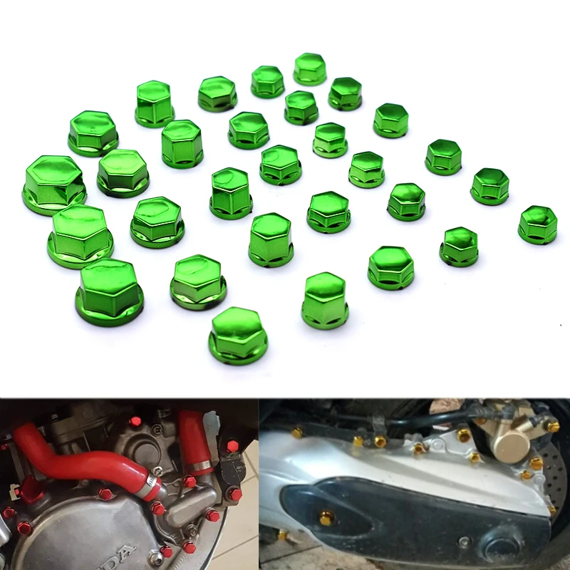 30 шт./компл. крышка гайки для мотоцикла гайка украшение болт хромированный