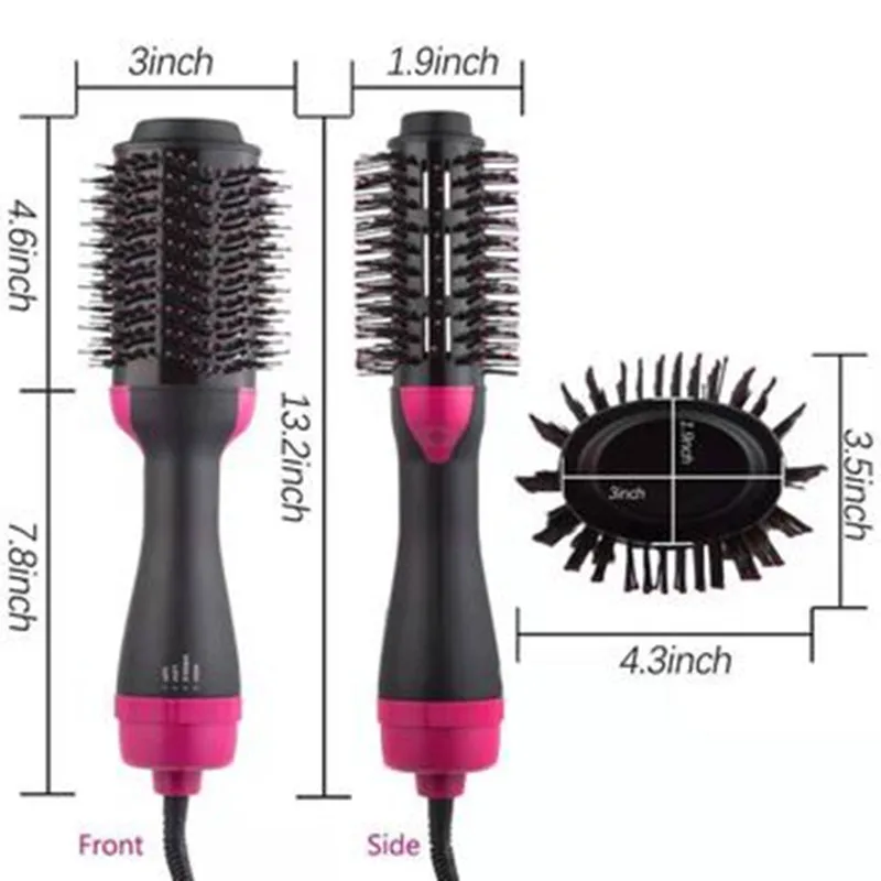 

One Step Hair Dryer & Volumizer Salon Hot Air Paddle Styling Brush Negative Ion Generator Hair Straightener Curler