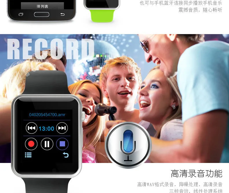 A1 наручные часы Bluetooth Смарт часы спортивные Шагомер с сим-камерой Smartwatch для Android PK IWO 8 DZ09 часы