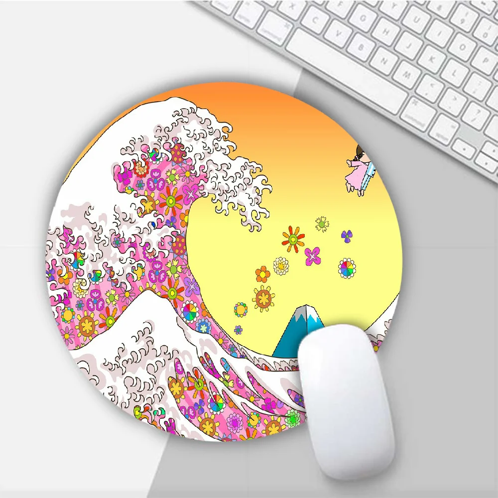 

Japanese Style Waves Round Mouse Mat Gaming Mouse Pad For PC Laptop Notebook 20x20cm Gamer Desk Pad