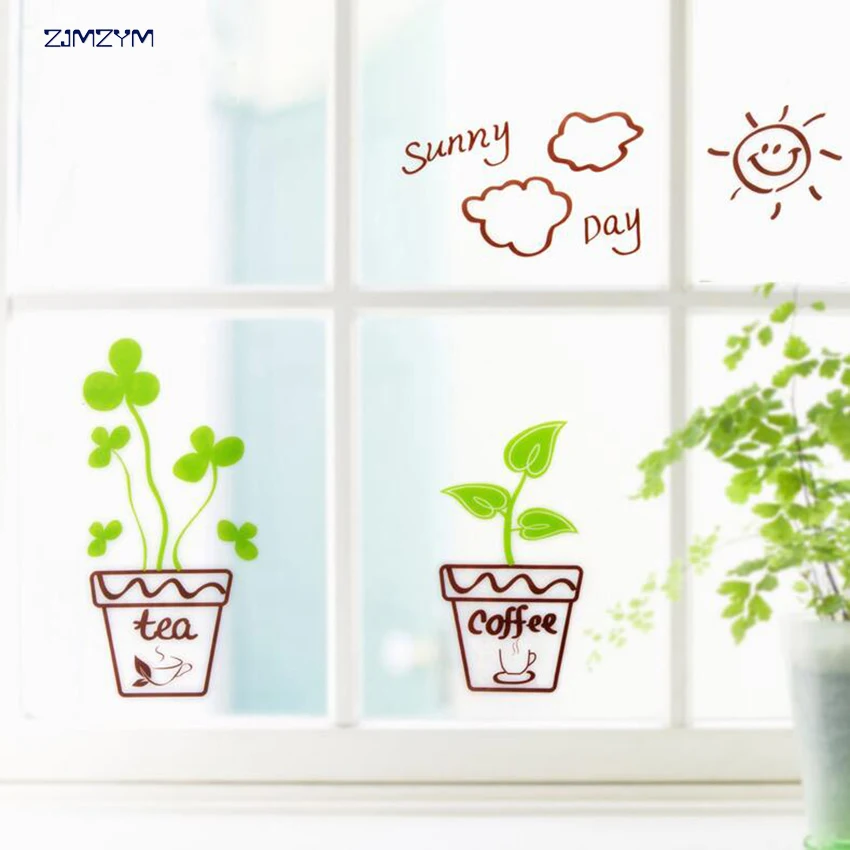 Наклейки на стену сделай сам в горшке с облаками для гостиной спальни|Наклейки