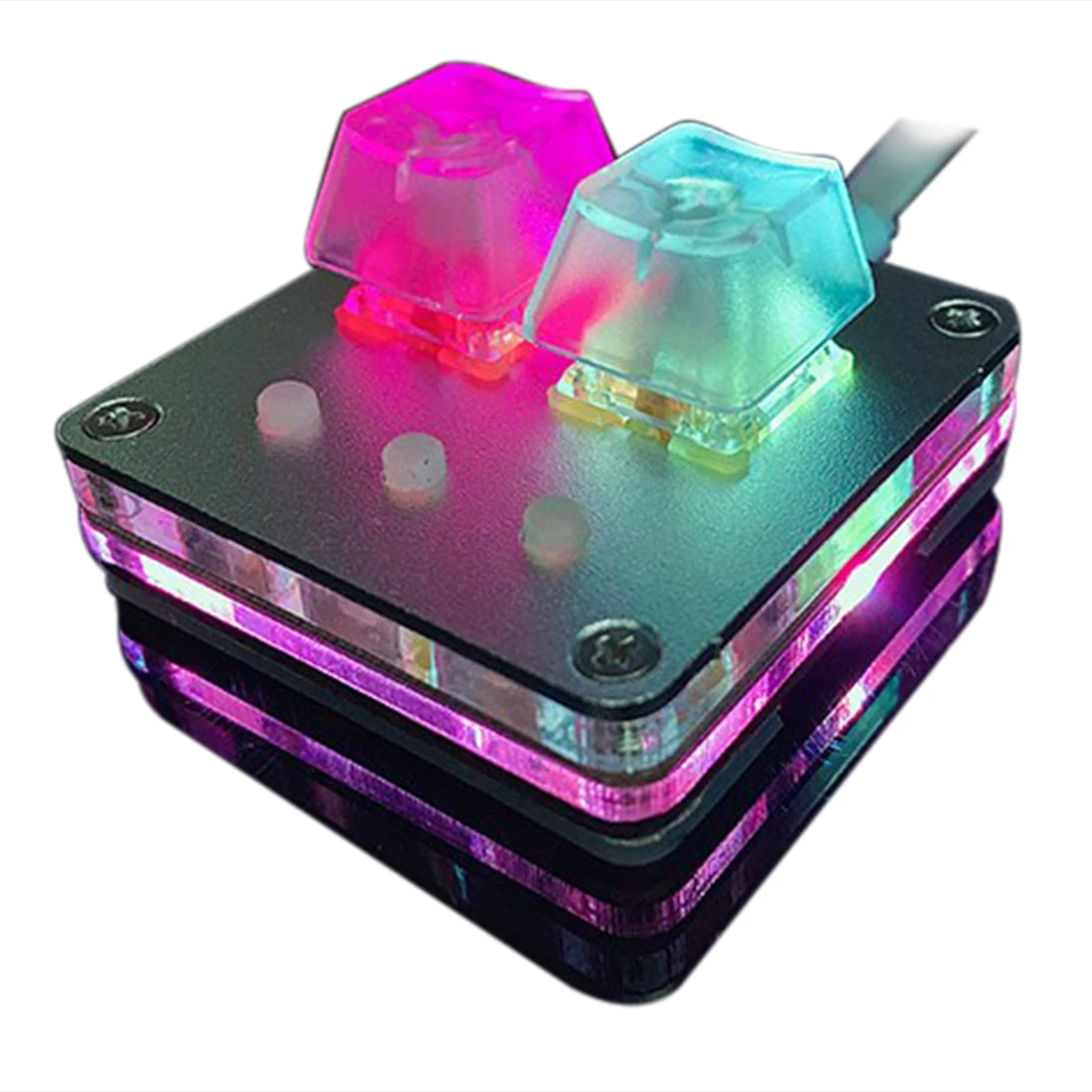 

Mini 2 Key Gaming Keyboard Copy And Paste Keys Keypad RGB Backlit Hotswap Touch Mechanical Keyboard For Gamer - Cherry Switch