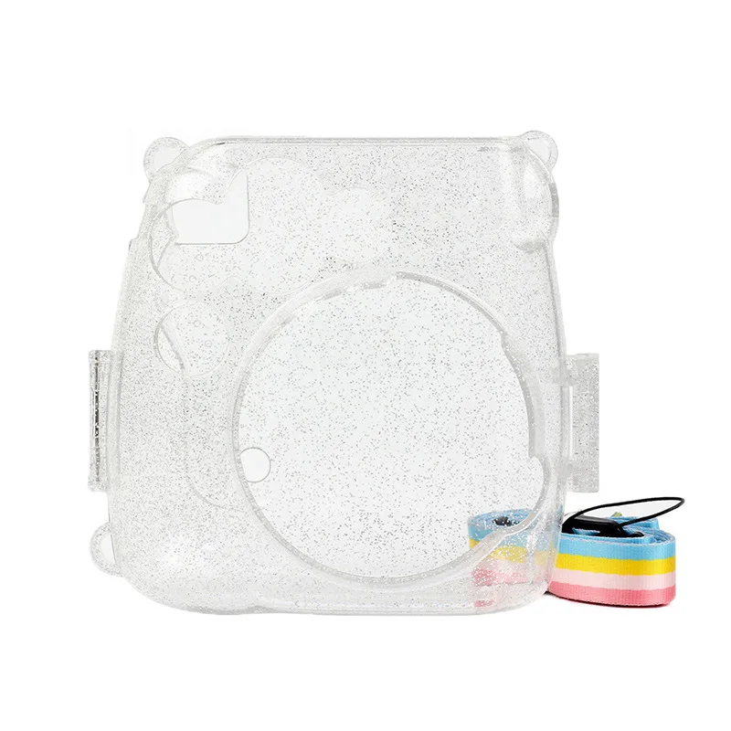 Прозрачный чехол для камеры, Кристально Чистая сумка, совместимый с Fujifilm Instax Mini 9/Mini 8+/Mini 8 фотокамера моментальной печати с ремешком