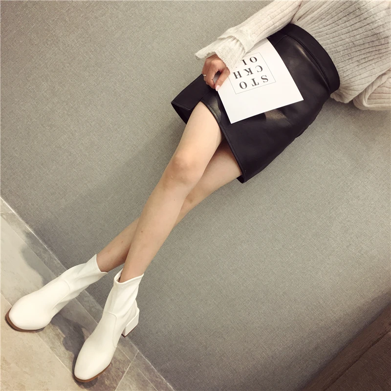 2019 г. модные роскошные женские носки Фетиш на высоком каблуке кожаные ботильоны
