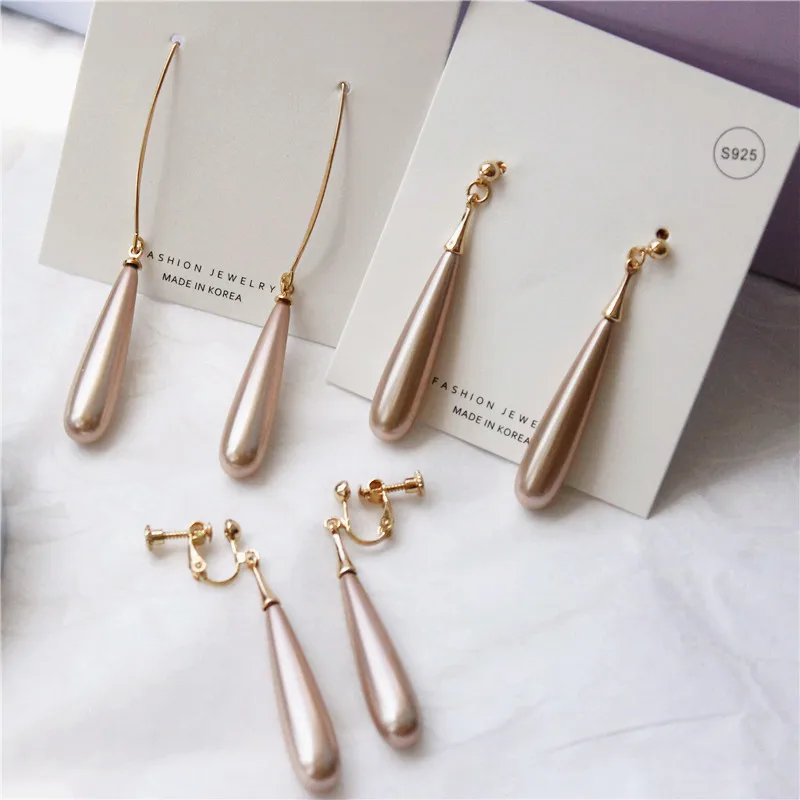 

Linmouge Новые висячие серьги для женщин длинные Подвески Роскошные модные простые Стильные Модные женские свадебные украшения EF112