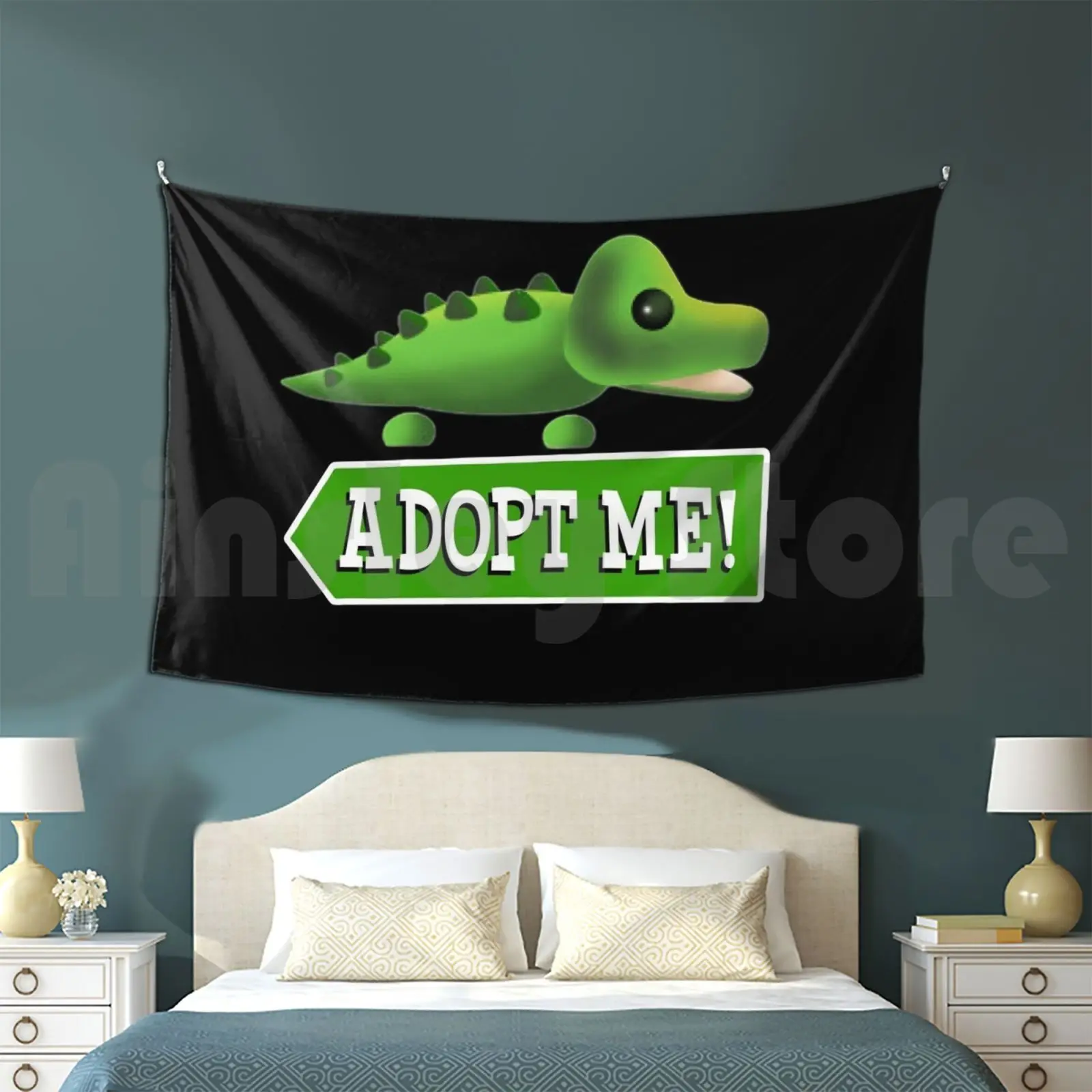 Adopt Me Crocodile Tapestry Living Room Bedroom |