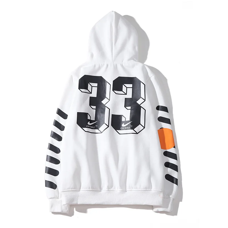 

White street off World Cup No.33 striped Hoodie for couples