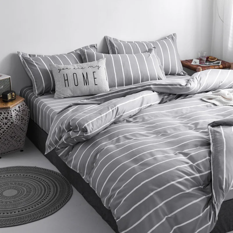 Grey Leopard Print Bedding Set Nordic Double Twin Bedspread Duvet Cover Home Decor Bed Linen Bedclothes Adult | Дом и сад