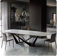 stainless steel dining room set home rectangle minimalist modern marble dining table and 6 chairs mesa de jantar muebles comedor