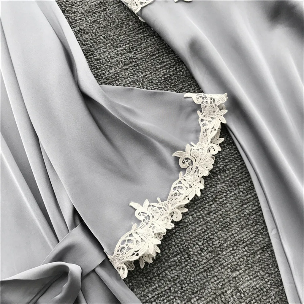 

Sexy Lace Lingerie Nightwear Women Summer Underwear Sleepwear Pants Silk Pajamas Female Nightgowns V-neck Sleepdress 5PCS Suit