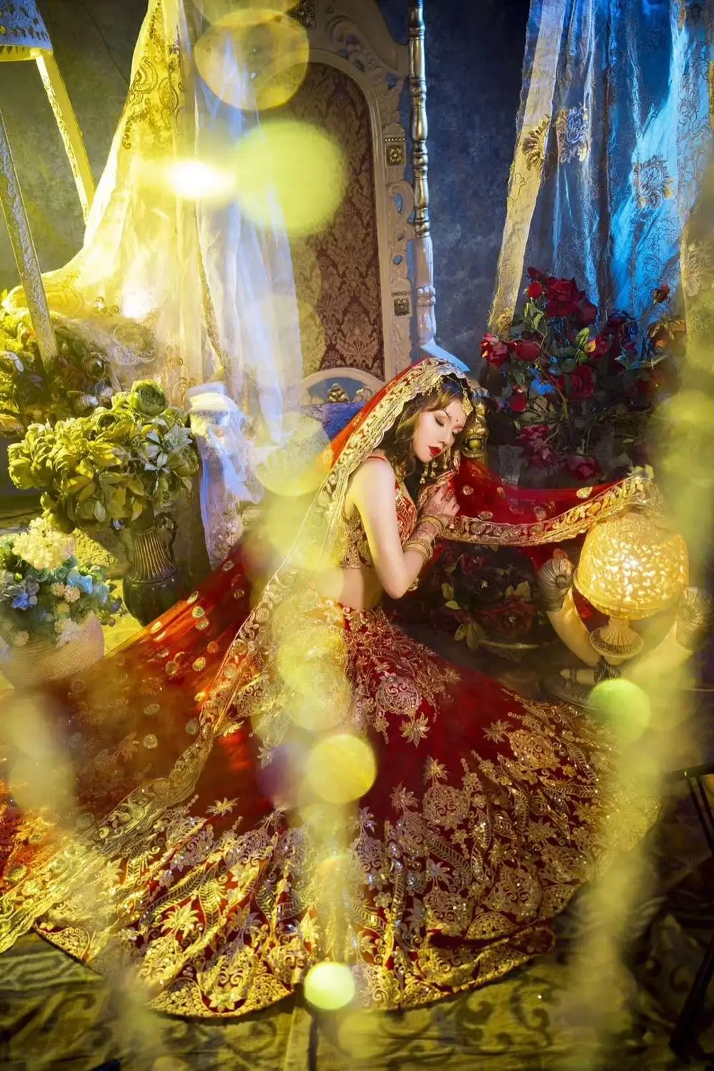 Женский Свадебный костюм Sarees индийский в этническом стиле Lehenga Choli топ + юбка шарф