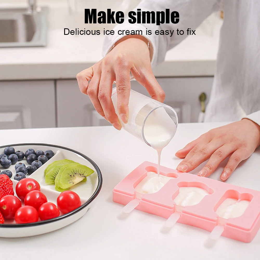 DIY силиконовая форма для мороженого с 10 пластиковые стержни и крышка Симпатичные