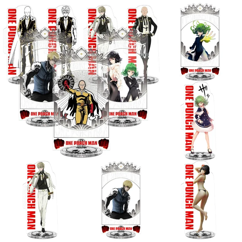 

2021 Classic Anime One-Punch Man Genos Saitama New Syle 20cm Acrylic Desk Stands Action Figure Model Toys Gifts For Friend
