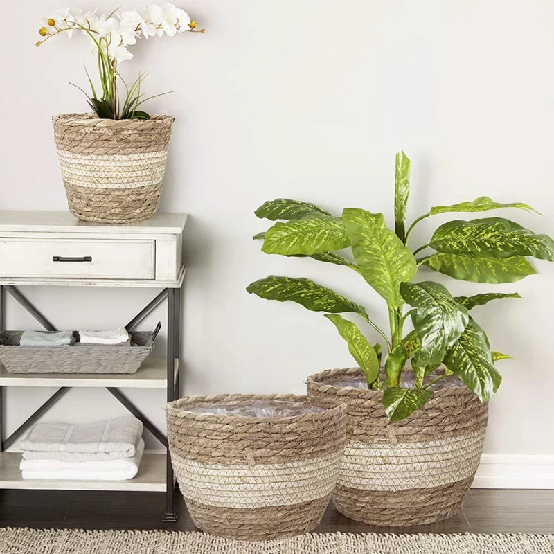 

Grass Planter Basket Indoor Outdoor Flower Pots Cover Plant Containers for Home RT88