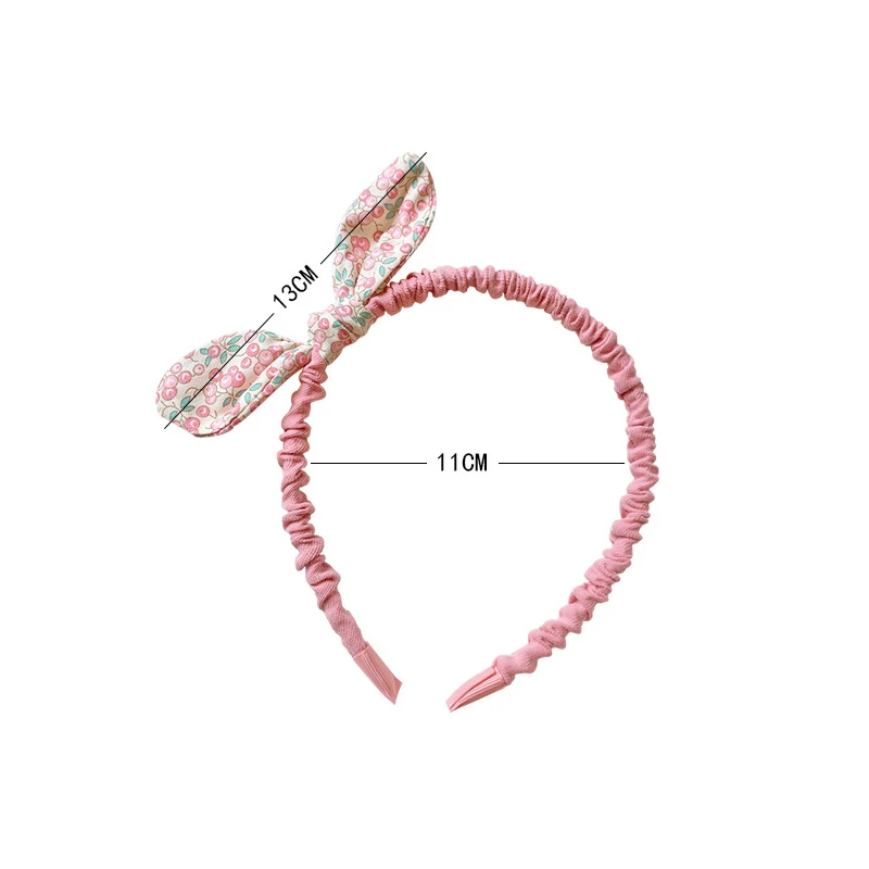 

Kids Cute Lovely Cloth Flowers Printed Hairband Small Fresh Style Fashion Baby Girls Rabbit Ears Bowknot Headband Hair Hoops