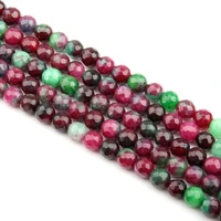 fashion round faceted imitation tourmaline loose bead for jewelry bracelet making 46810mm