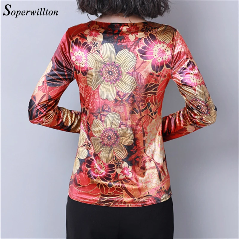 Бархатные блузки в винтажном стиле Женские топы 2021 осень с длинным рукавом