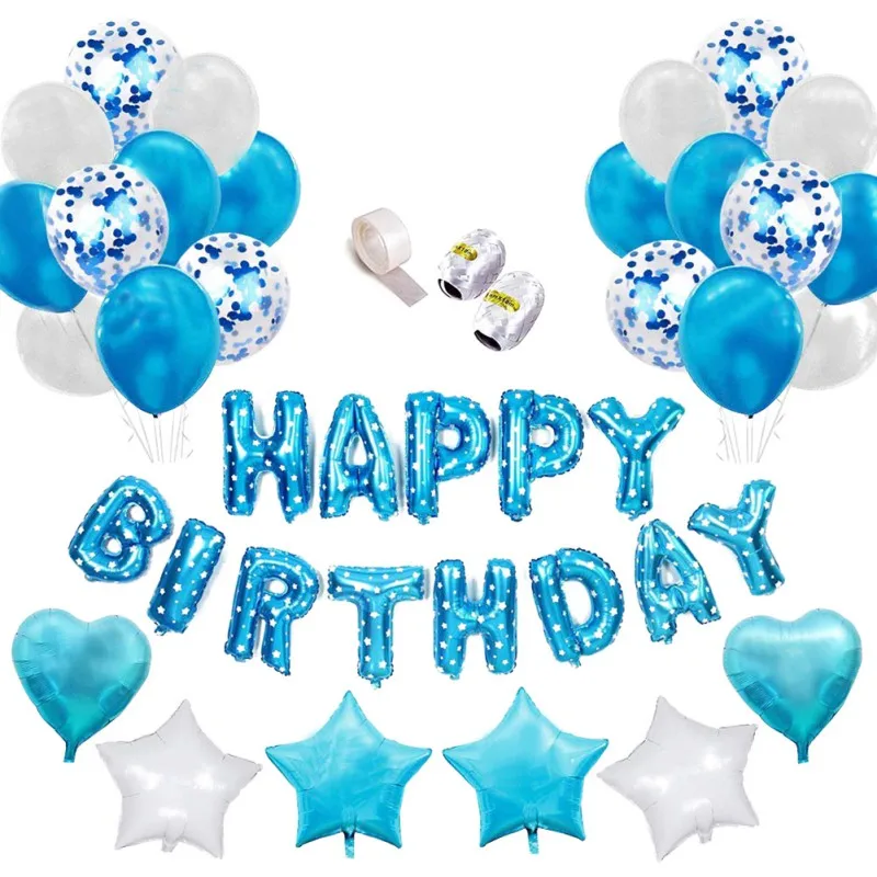 

2021 Hot Happy Birthday Balloon Set Birthday Party Decoration Aluminum Film Balloon Backdrop Accessories Party Supplies 10 Style