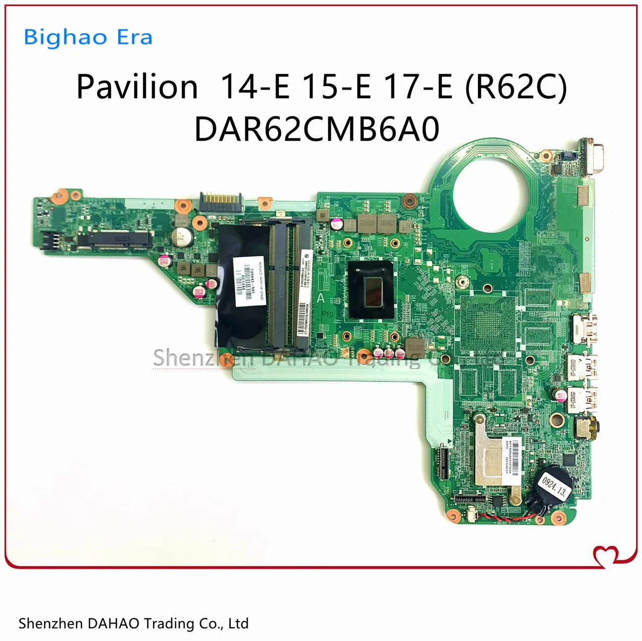 

DAR62CMB6A0 For HP 14-E 15-E 17-E Laptop Motherboard 729843-501 729843-001 With SR0N2 i3-3110M CPU 2.4GHz DDR3 100% Fully Tested