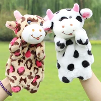 animal plush hand puppets soft stuffed plush cow ox doll glove hand puppets for kids pretend telling story playing doll toy