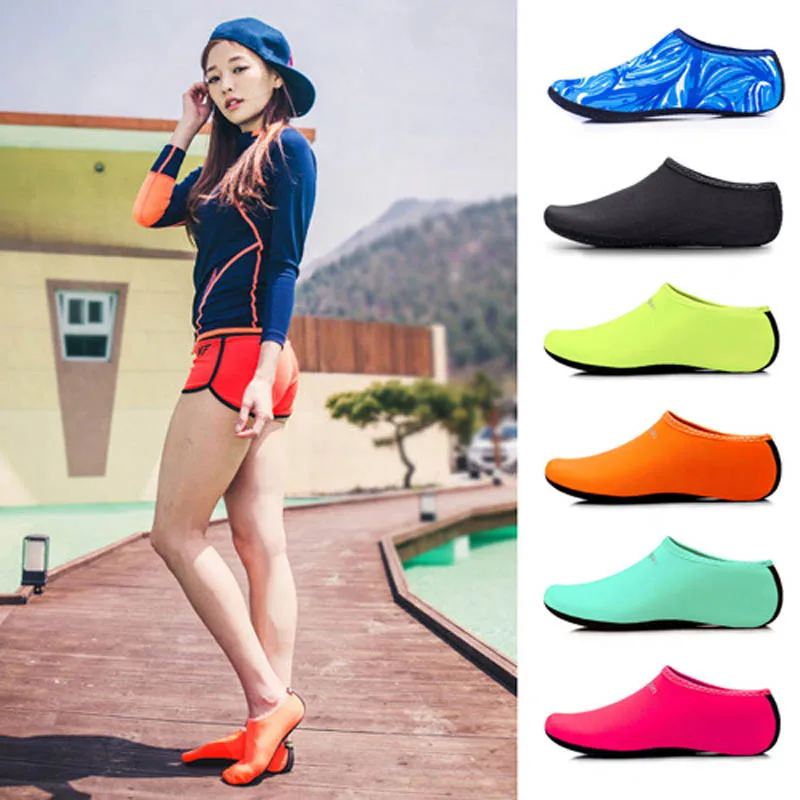 

Men Women Aqua Skin Shoes Beach Water Socks Yoga Exercise Pool Swim Slip On Surfing Shoes WHShopping