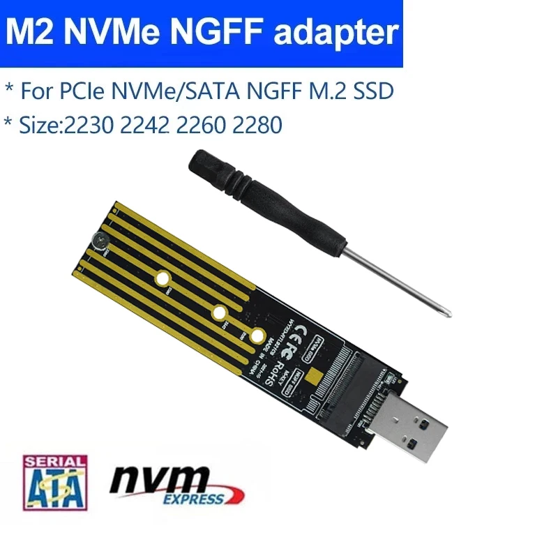 

M2 NVMe SSD Board Dual Protocol M.2 to USB 3.1 M.2 NVME PCIe NGFF SATA SSD Adapter for 2230 2242 2260 2280 NVME/SATA M.2 SSD
