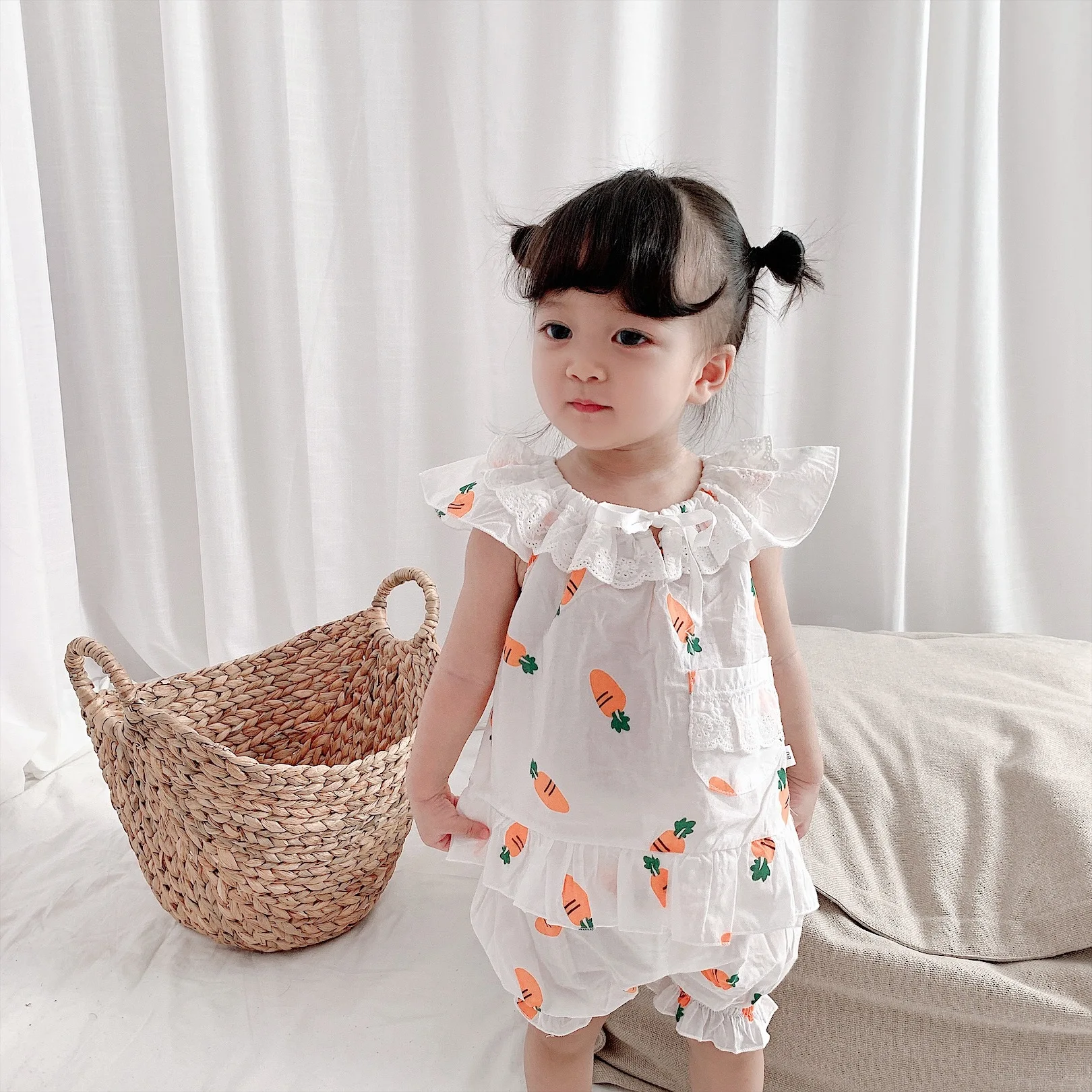 Лето 2020 Новое поступление комплектов одежды корейский стиль с фруктовым принтом