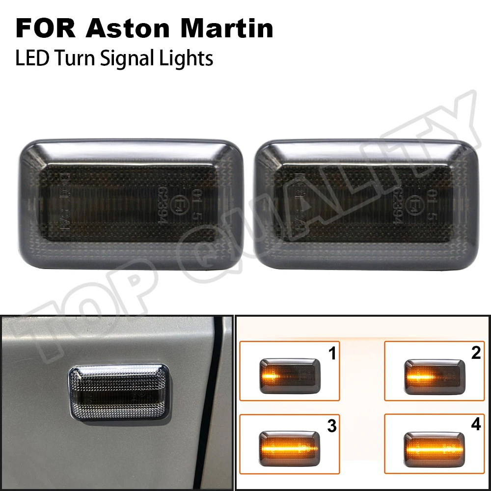 

Dynamic Sequential Amber LED Side Marker Lamp Turn Signal Light Smoked For Aston Martin DB7,Virage,Volante,V8 Coupé and Vantage
