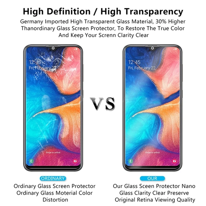 3 шт. полное покрытие из закаленного стекла для samsung Galaxy A50 A40 Защитное стекло для экрана для samsung A70 M20 M30 A20 A30 A50 A80 A60 A90