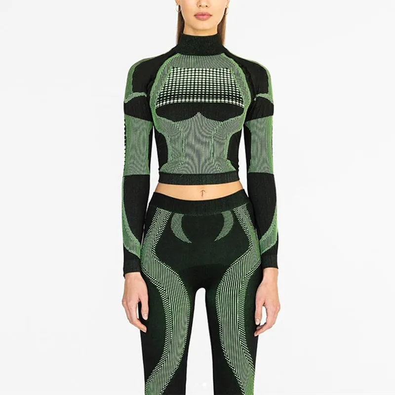 Женская водолазка облегающая футболка для фитнеса эластичный укороченный Топ с