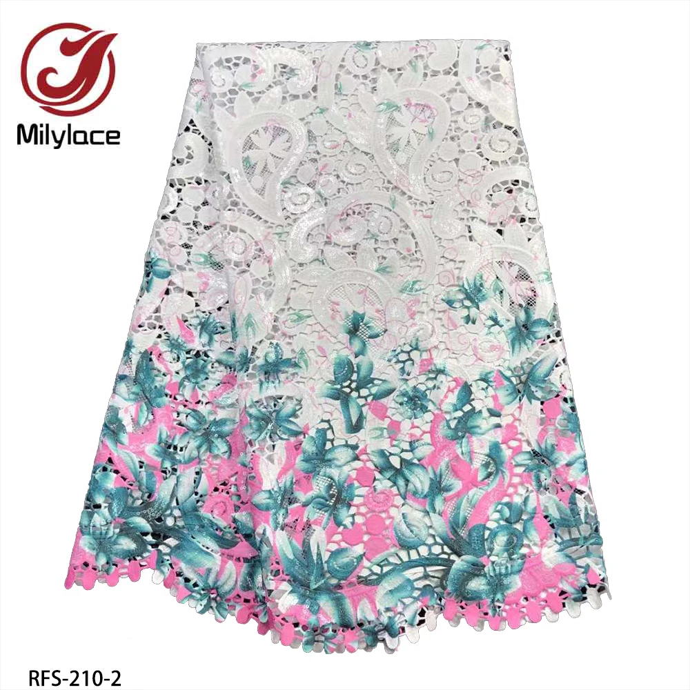 

Beautiful Pattern African Print Embroidered Lace Fabric French Tulle Sequins Lace Fabric for Nigeria Dresses RFS-210
