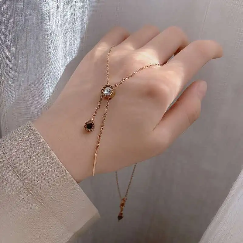 Многослойное ожерелье в стиле панк с плоским лезвием и цепочкой простое золотое