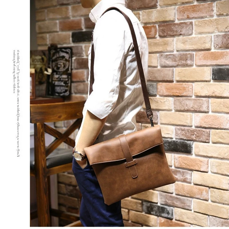 

Retro Bag for Man Casual Soft Leather Ipad bags men's briefcase Men's messenger bag Men leather shoulder bag document bag