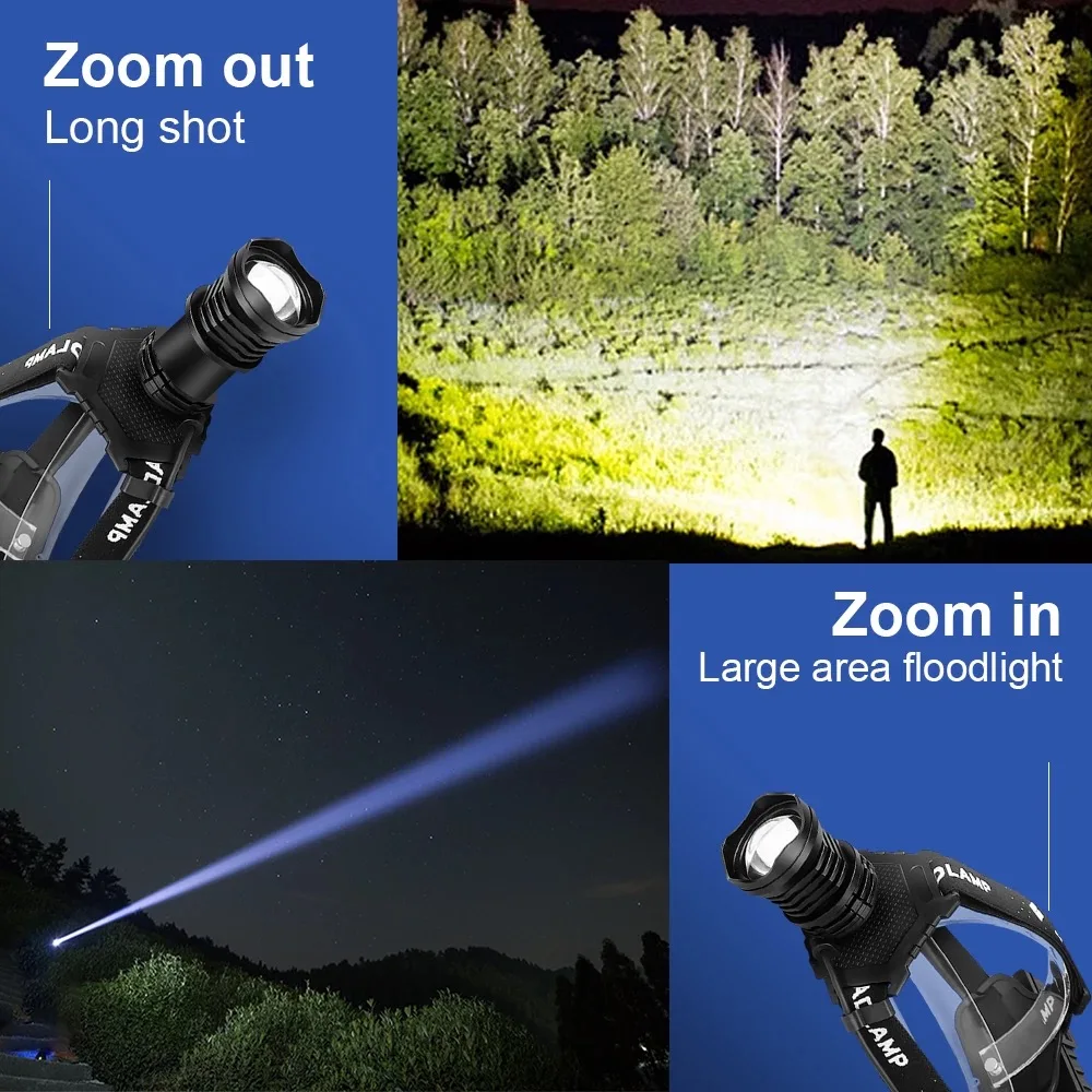 XHP100 высокий мощный Перезаряжаемые светодиодные фары 18650 головки вспышки света